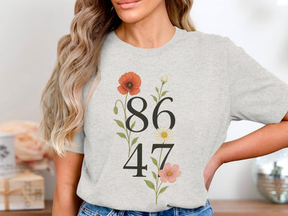 Floral Design 86 47 Numbers Graphic Tee Shirt product