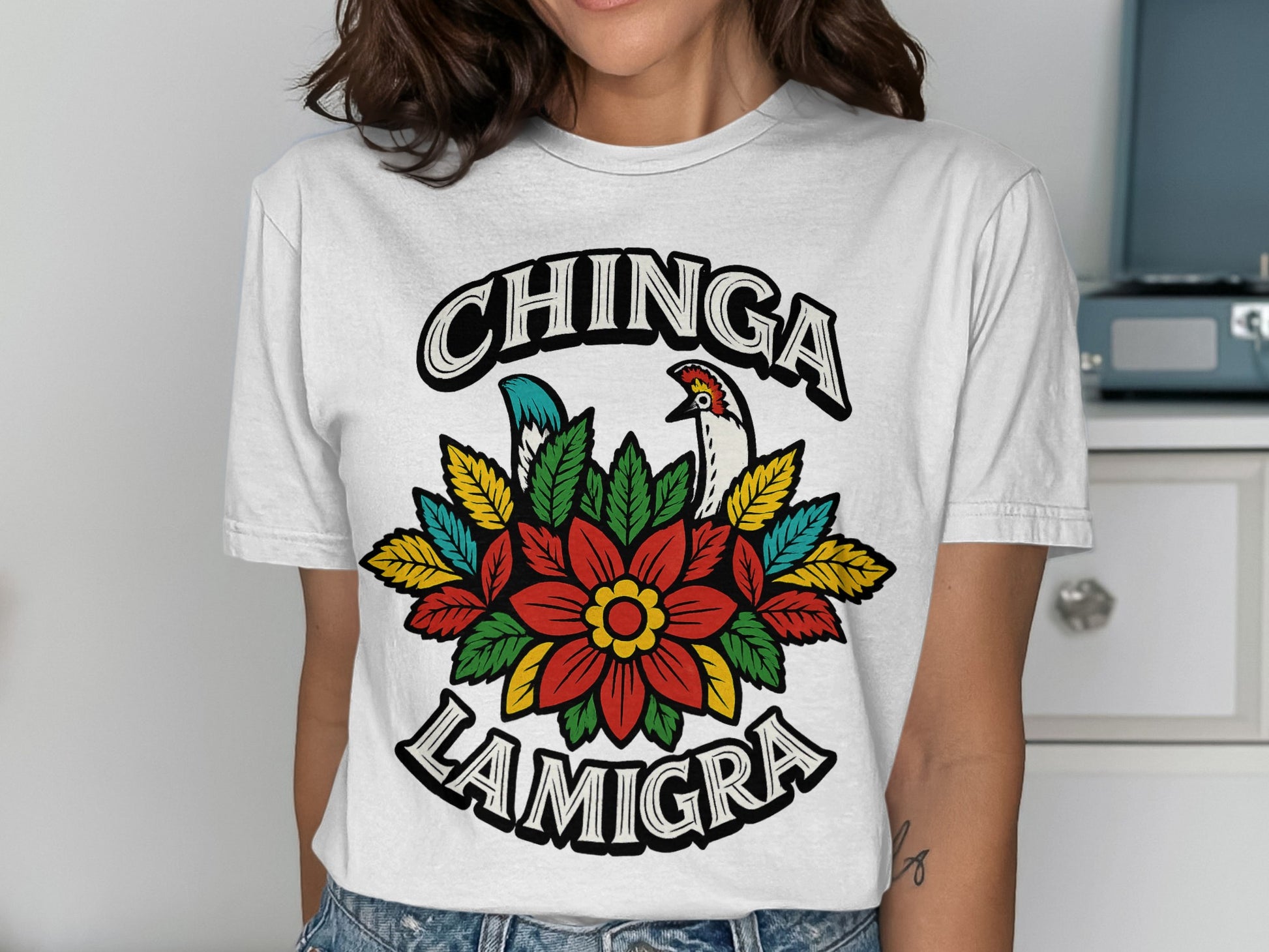 Chinga Lamigra Floral Design Graphic Tee product type