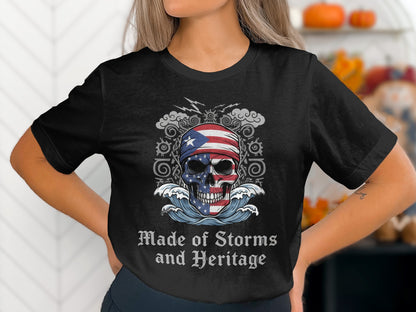 Made of Storms and Heritage Skull Graphic T-shirt