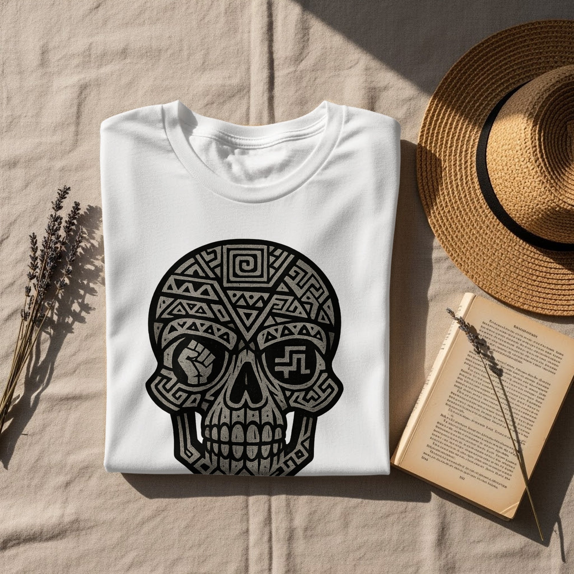 Geometric Skull Print Graphic T-Shirt for Casual Wear