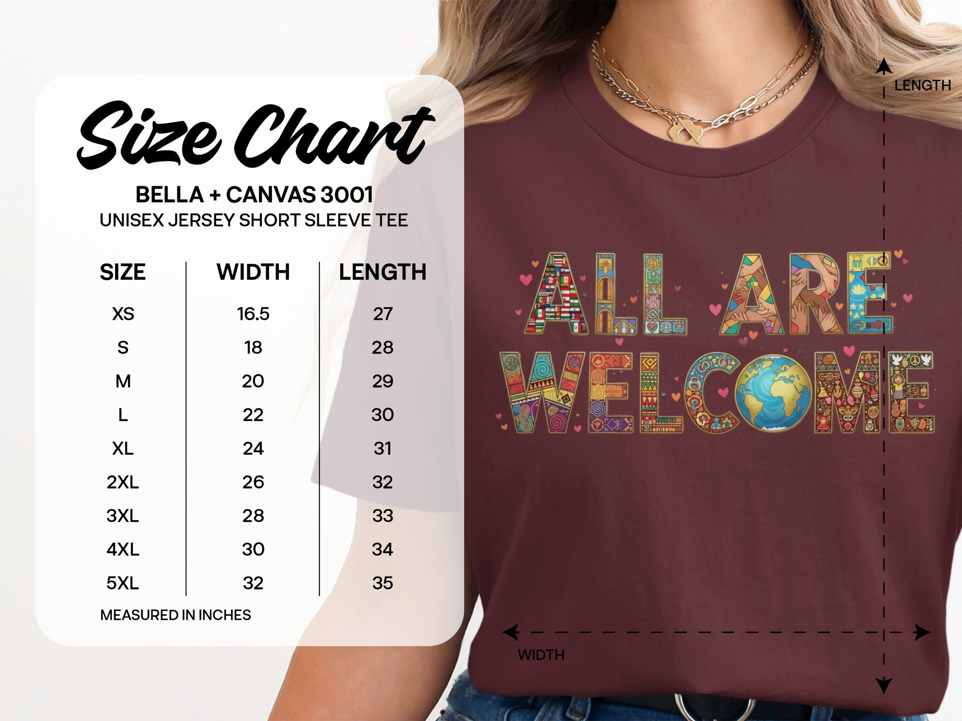 All Are Welcome Colorful Graphic Unisex Tee