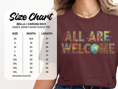 All Are Welcome Colorful Graphic Unisex Tee