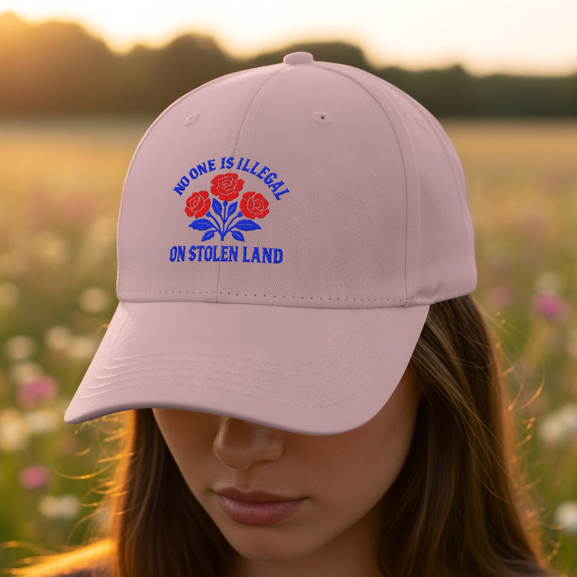 No One Is Illegal On Stolen Land embroidered product type