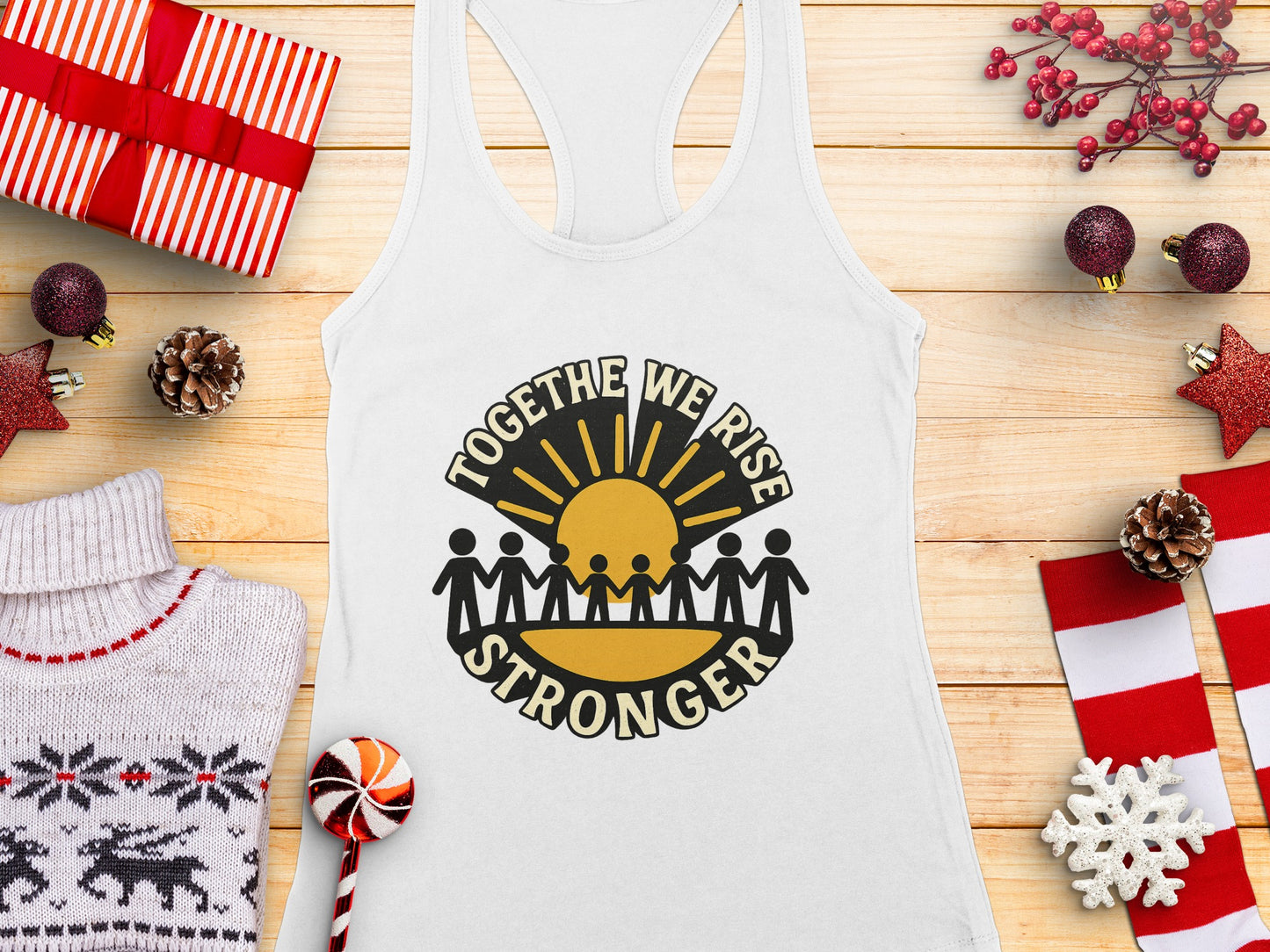 Together We Rise Stronger Motivational Tank Top