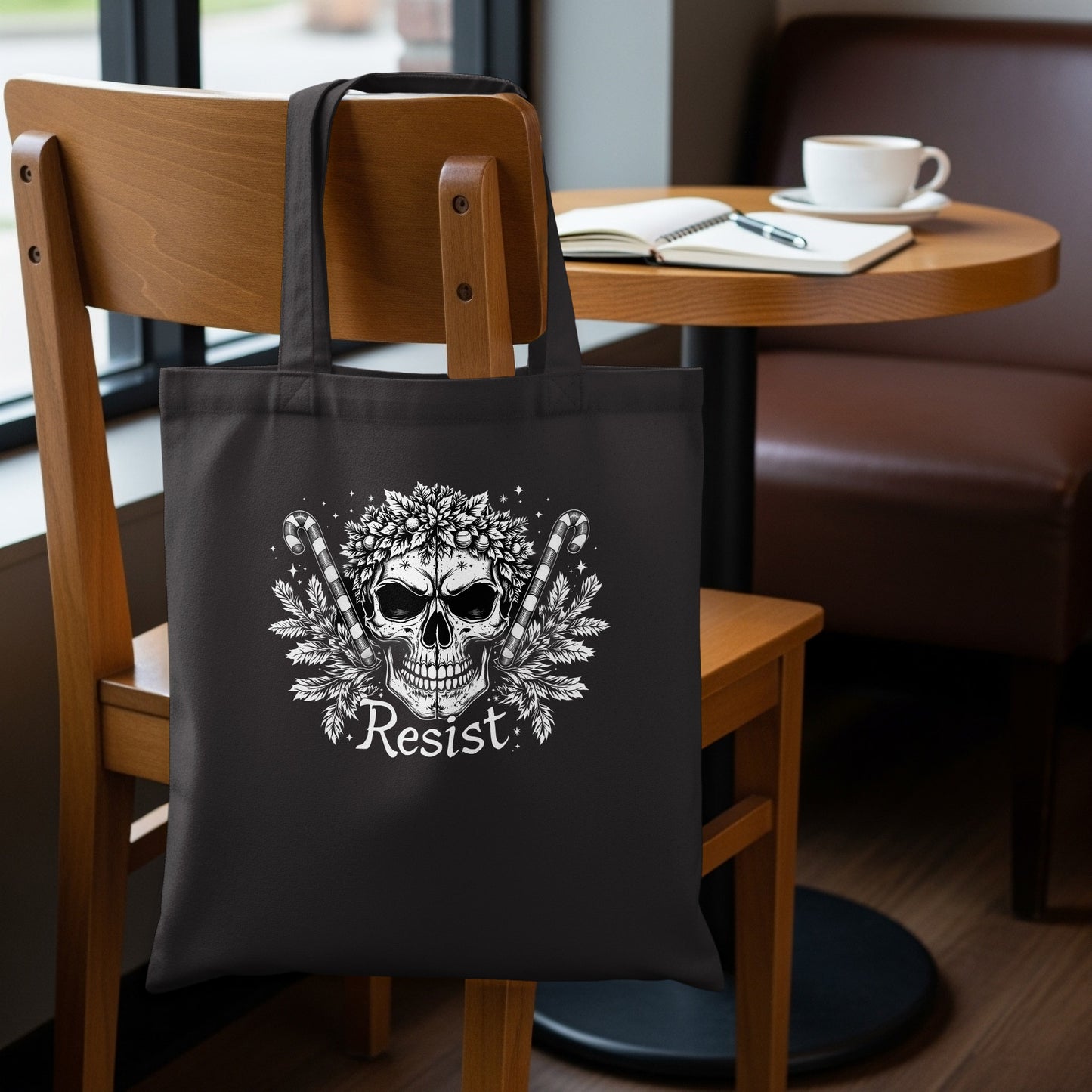 Resist Skull Design Tote Bag Carrying Accessory