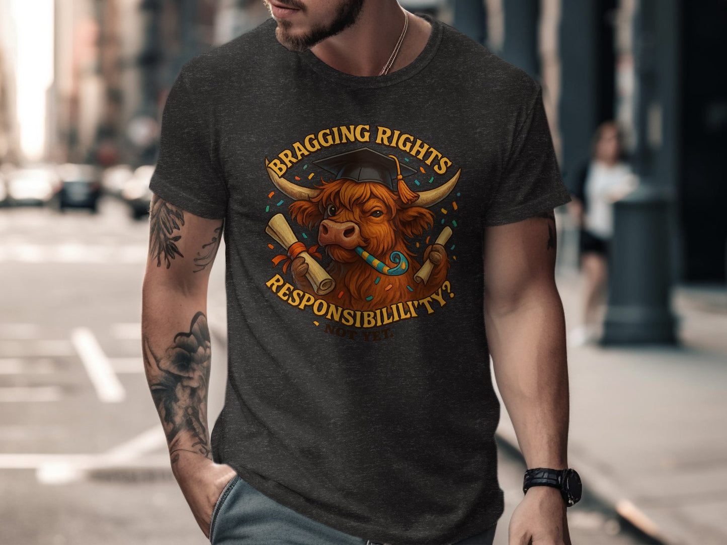 Bragging Rights Respon Bull Scottish Highland T-shirt product type