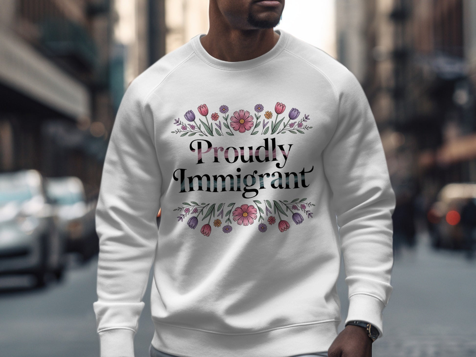 Proudly Immigrant Floral Sweatshirt product