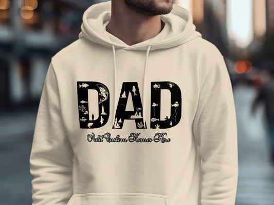 Custom DAD Design Hoodie with Personalized Names product type