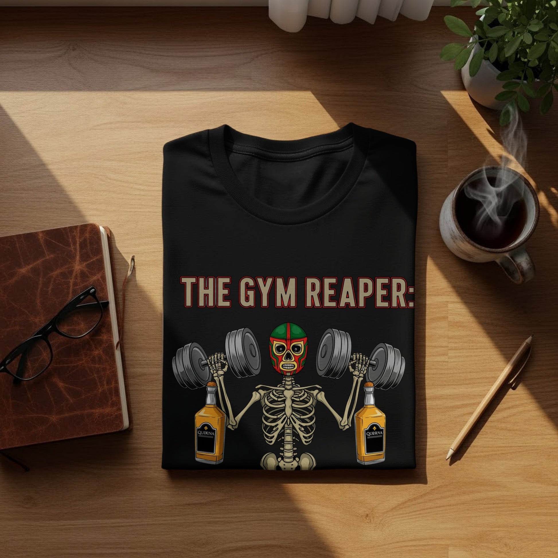 The Gym Reaper Lifting Dumbbells Graphic T-shirt product