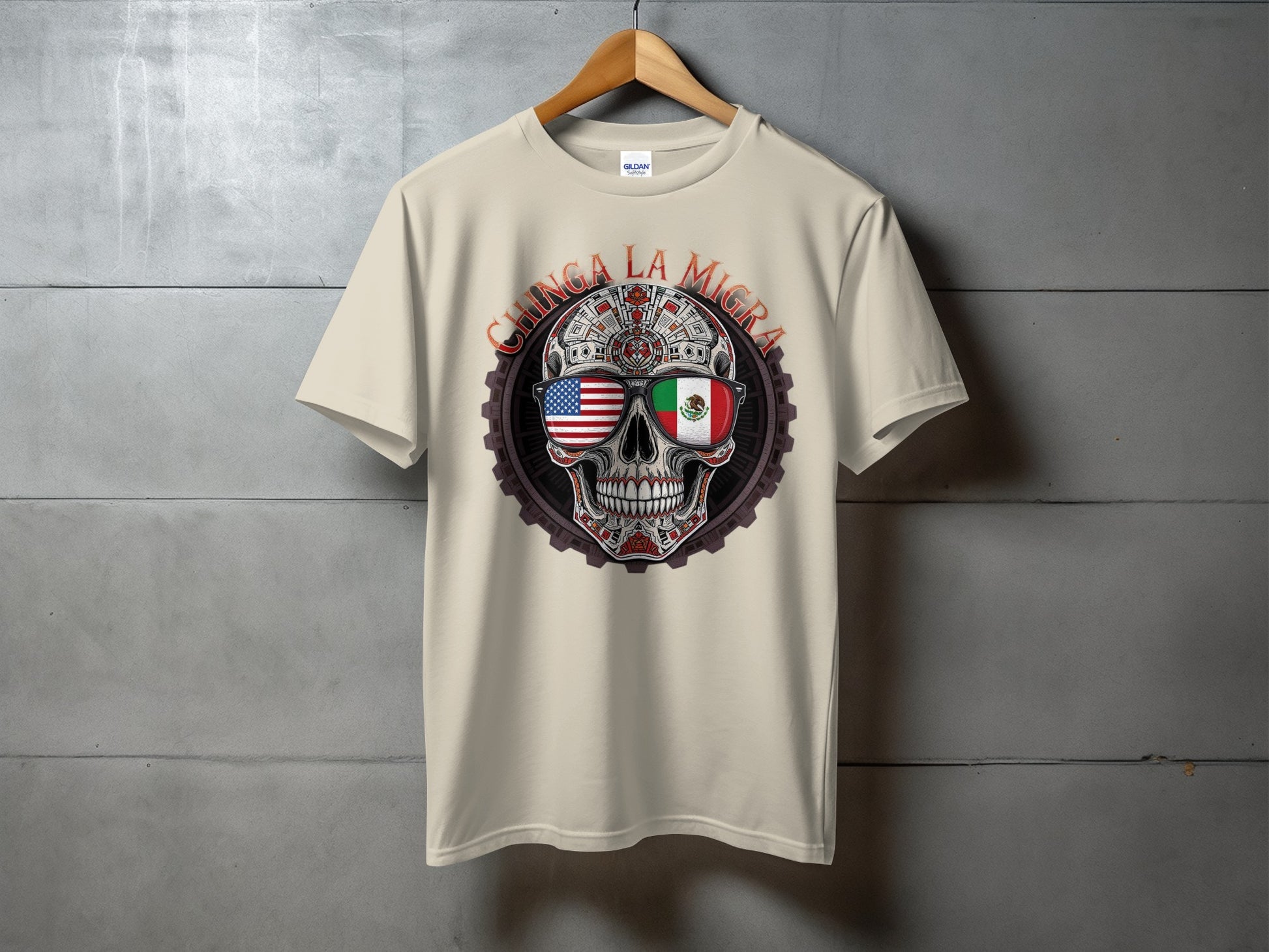Chinga La Migra Skull Graphic T-shirt product type