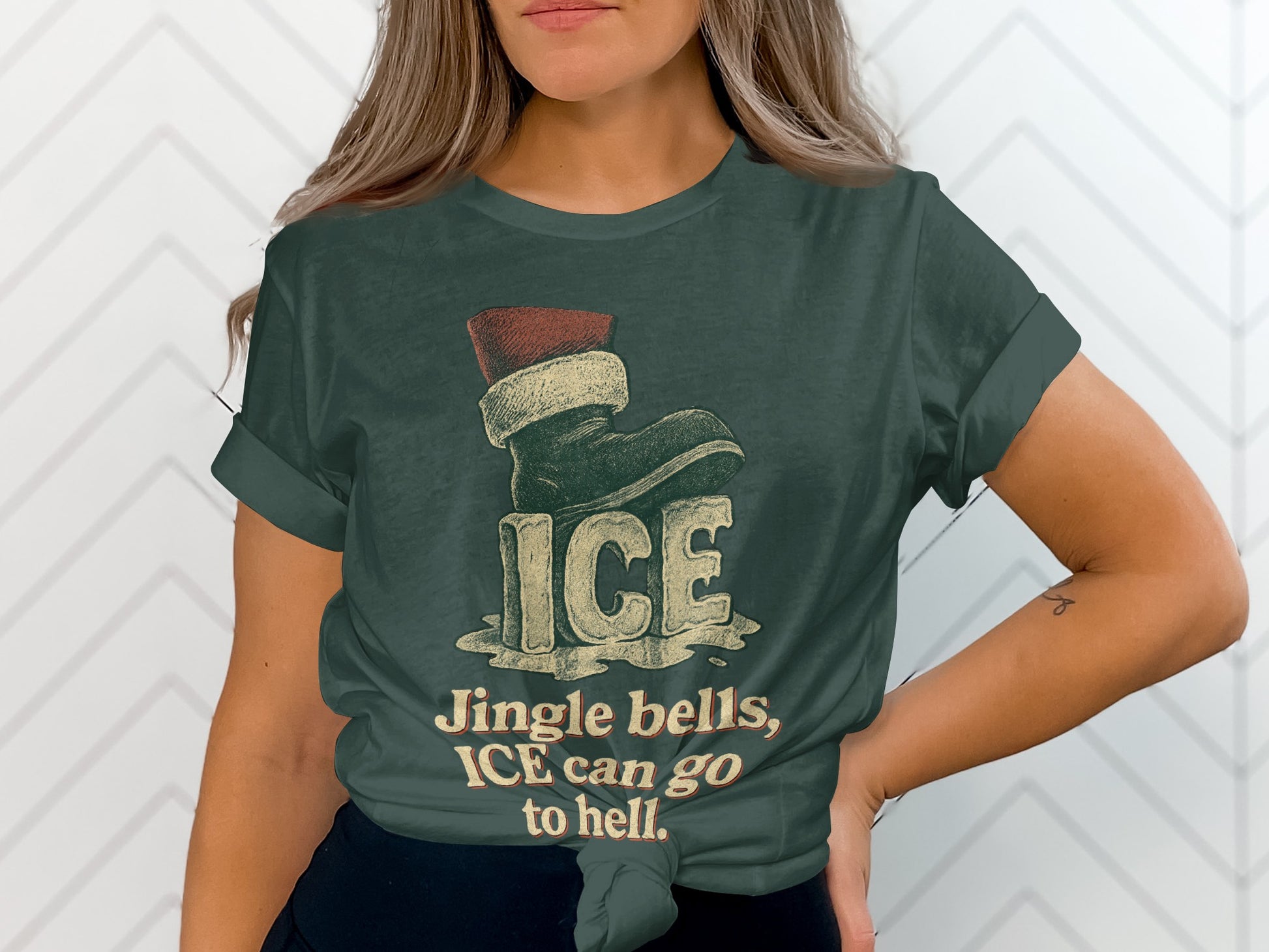 Jingle bells ICE can go to hell graphic t-shirt