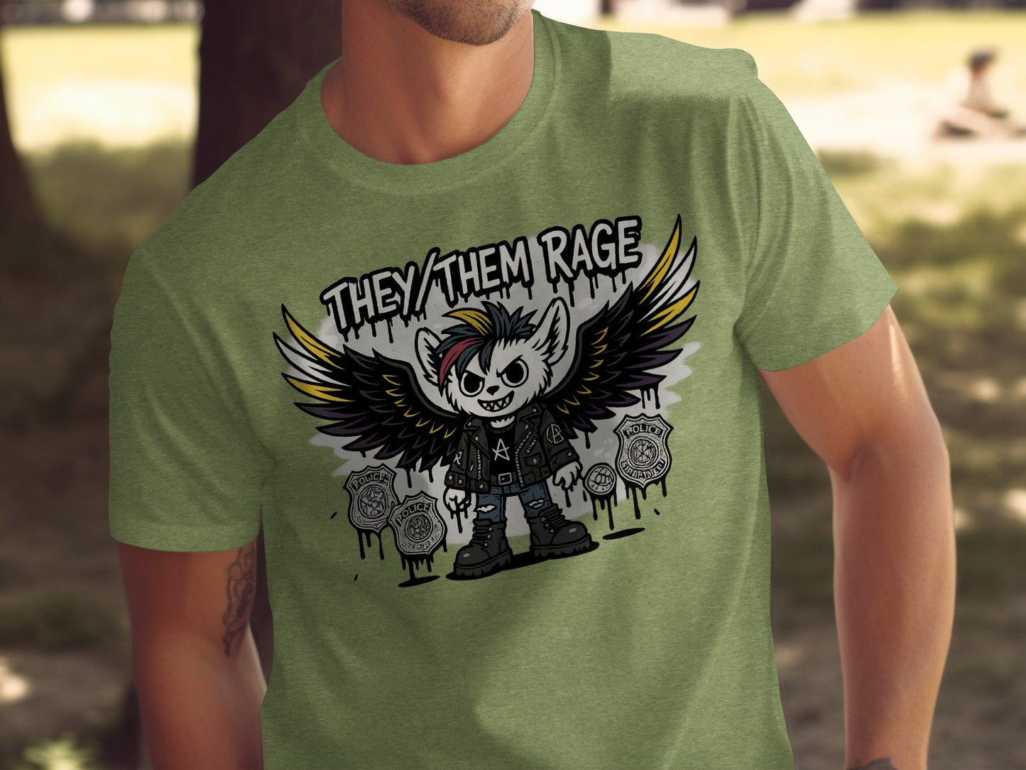 They Them Rage Winged Character Design Shirt product