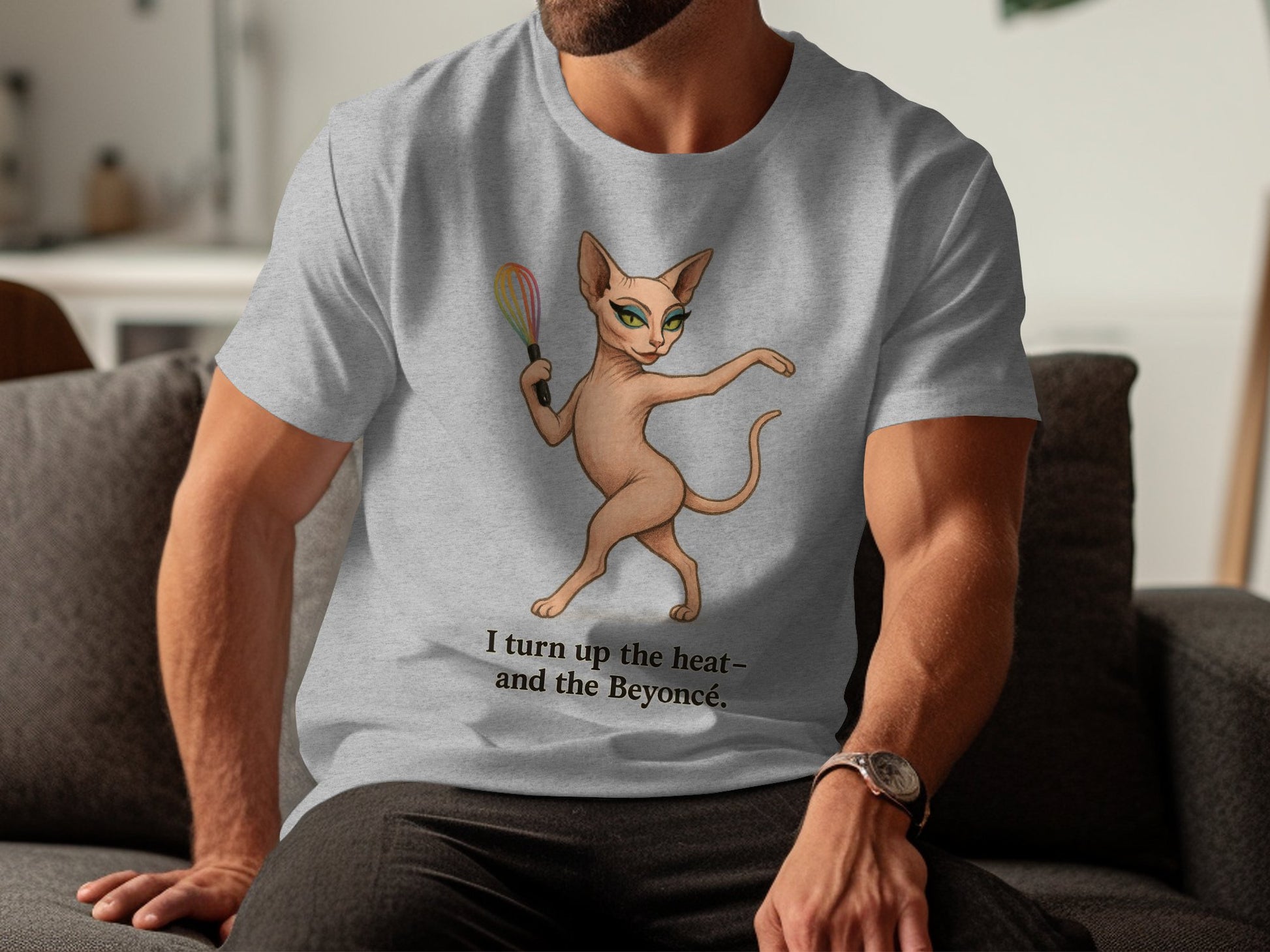 Cat Holding Whisk T-Shirt Funny Cat Lover Gift product