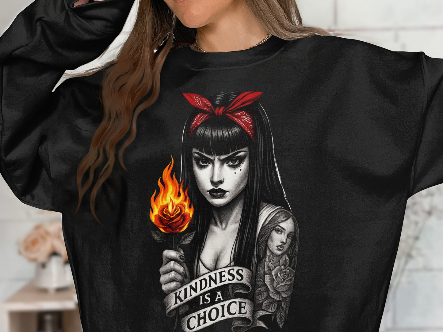 Kindness is a Choice Gothic Graphic Sweatshirt product