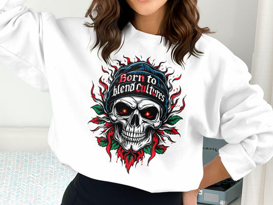 Born to Blend Cultures Skull Graphic Sweatshirt product type
