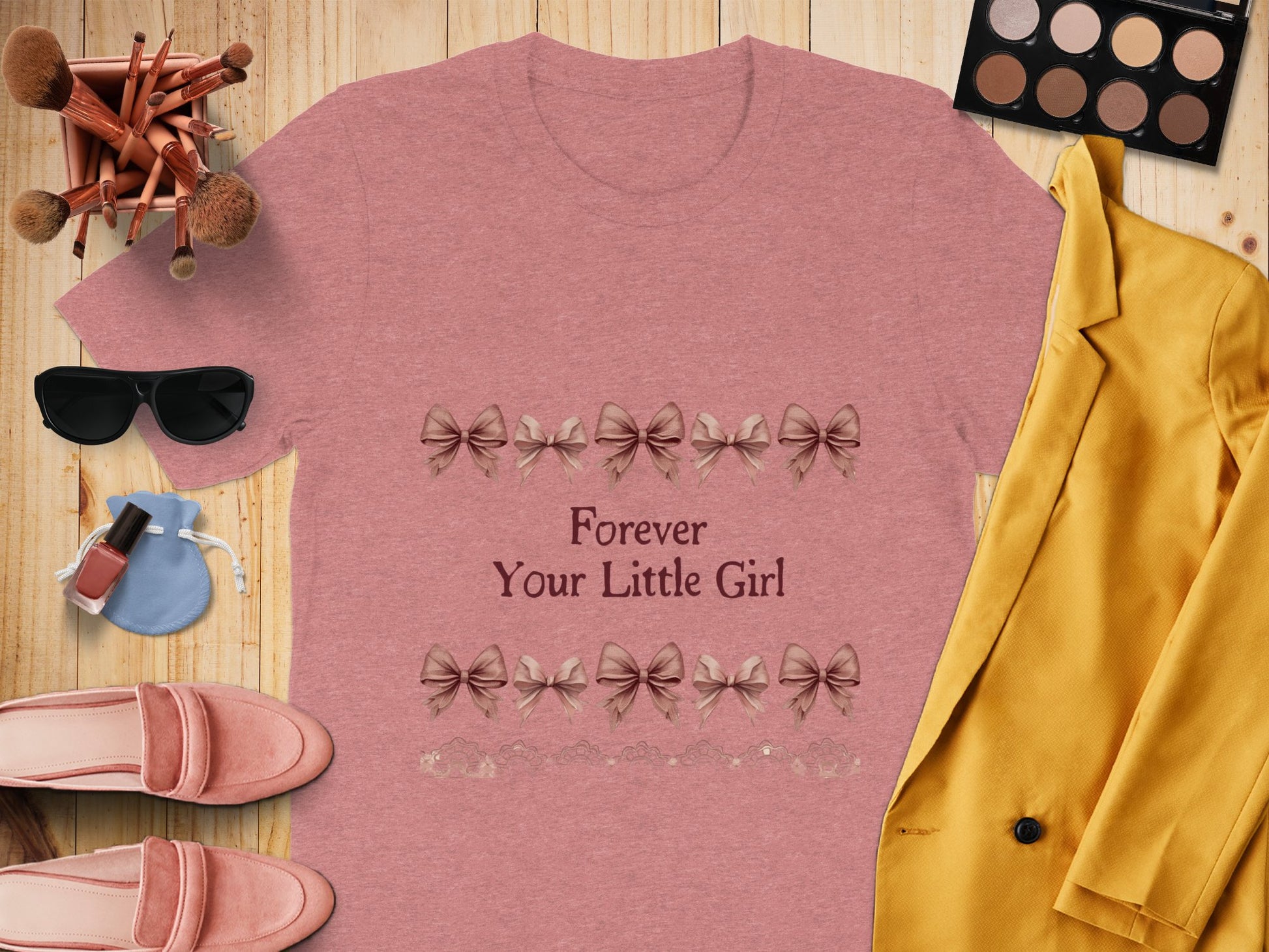 Forever Your Little Girl Bow Design T-Shirt product type