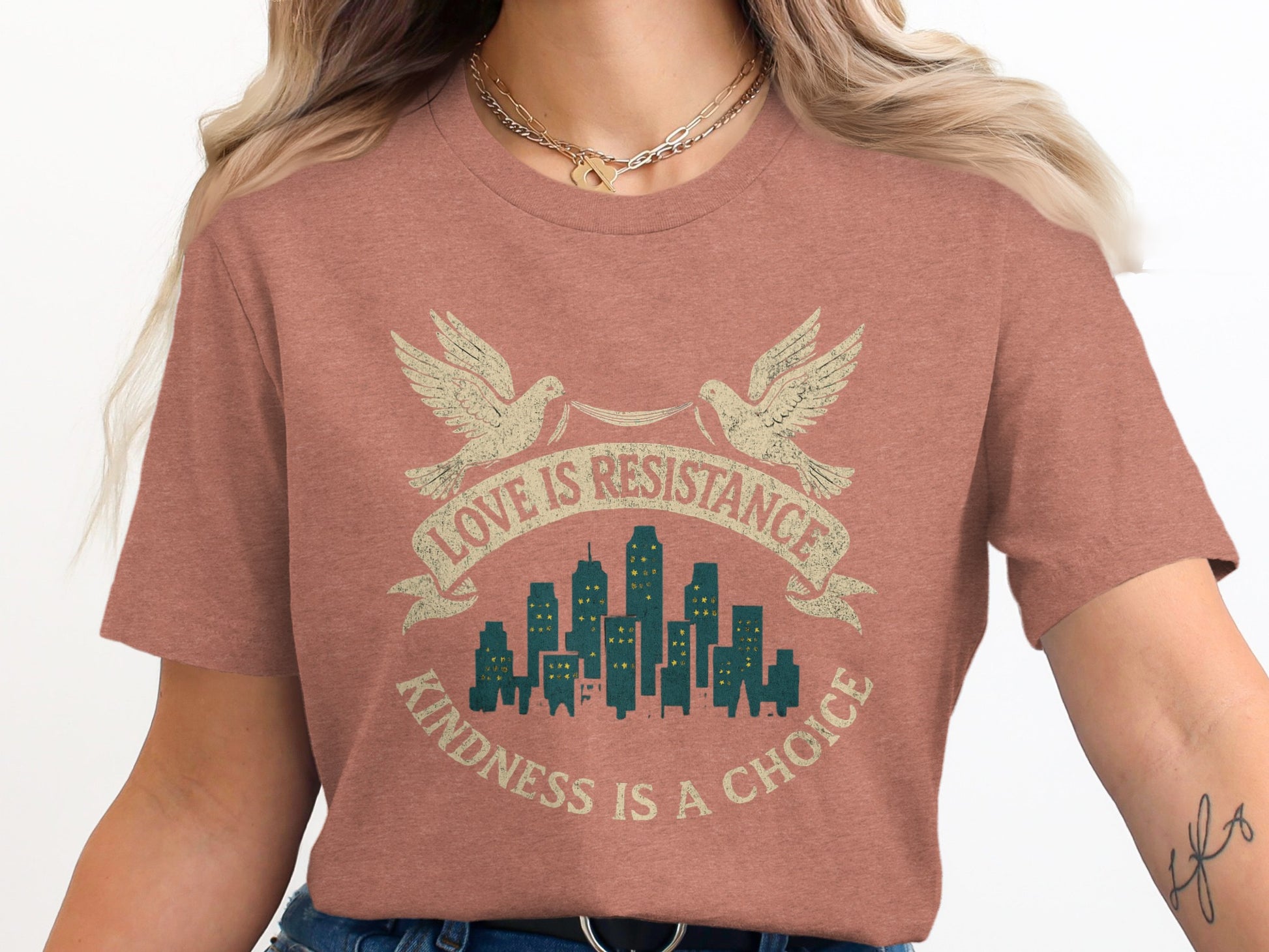 Love Is Resistance Kindness Is A Choice graphic t-shirt product