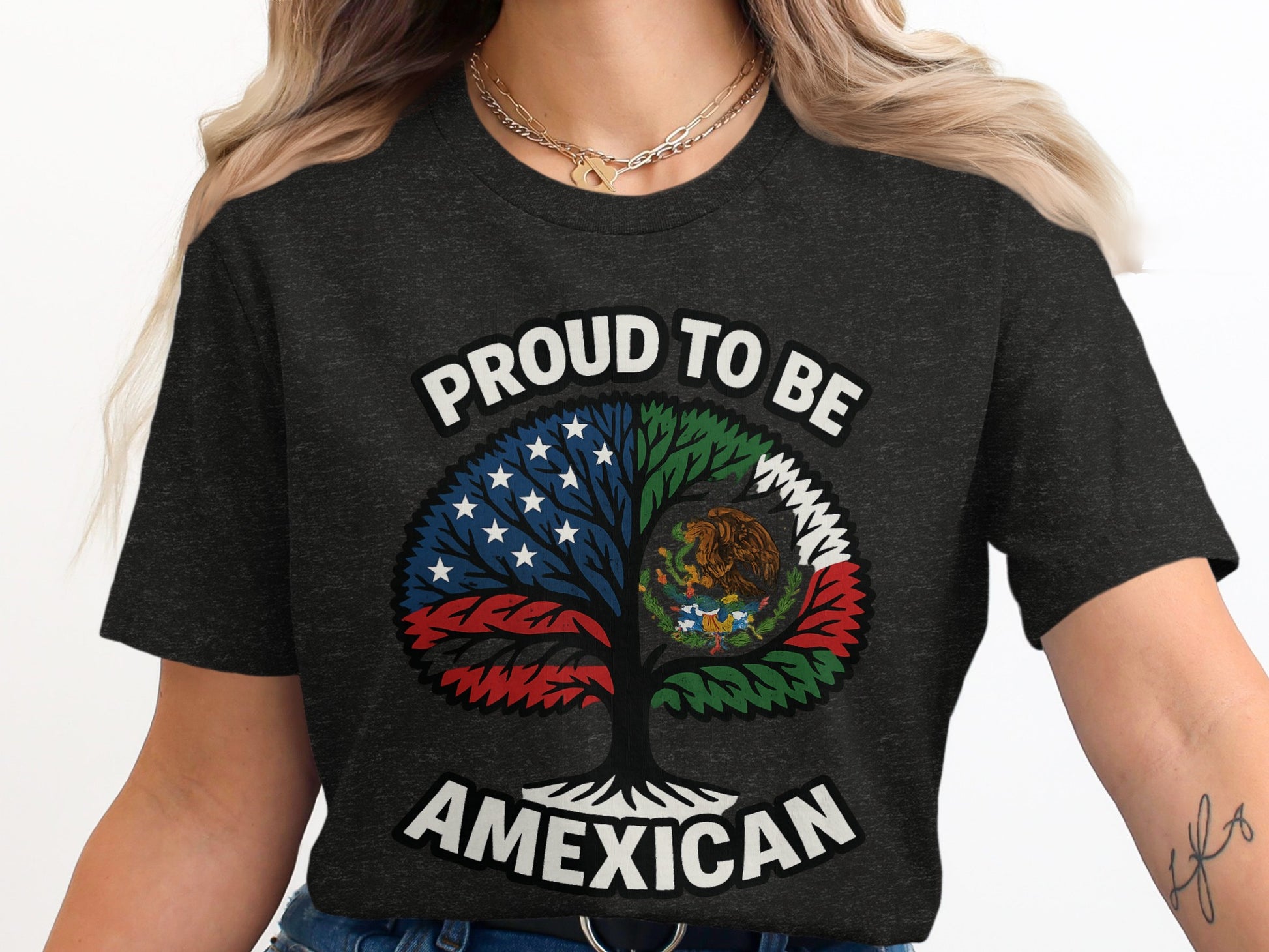 Proud to Be Mexican American Tree Graphic Shirt product type