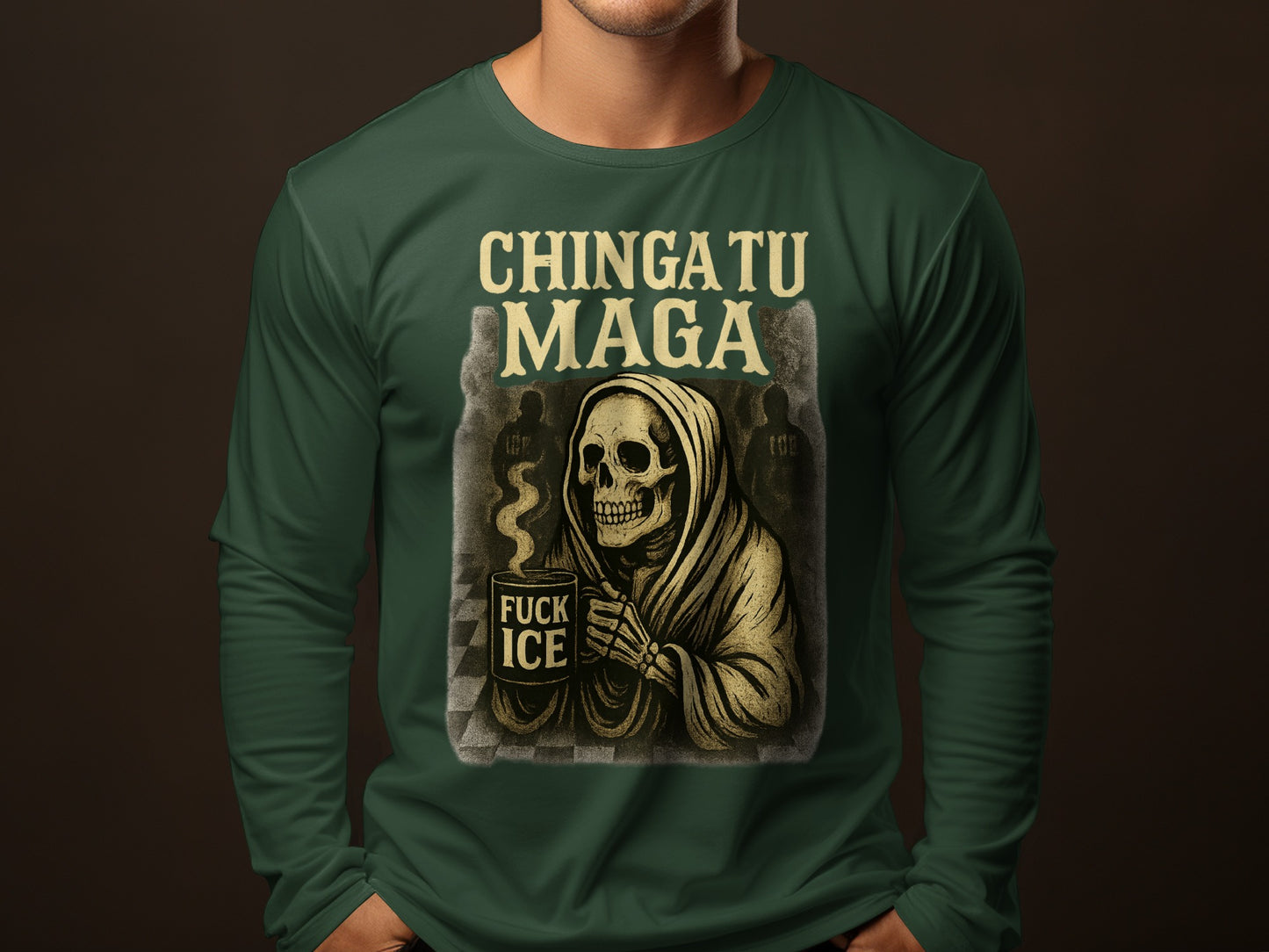 Chingatu Maga Skeleton Theme Long Sleeve Shirt
