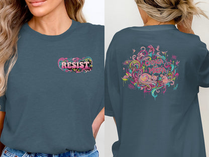 Eye-catching graphic resist change apparel