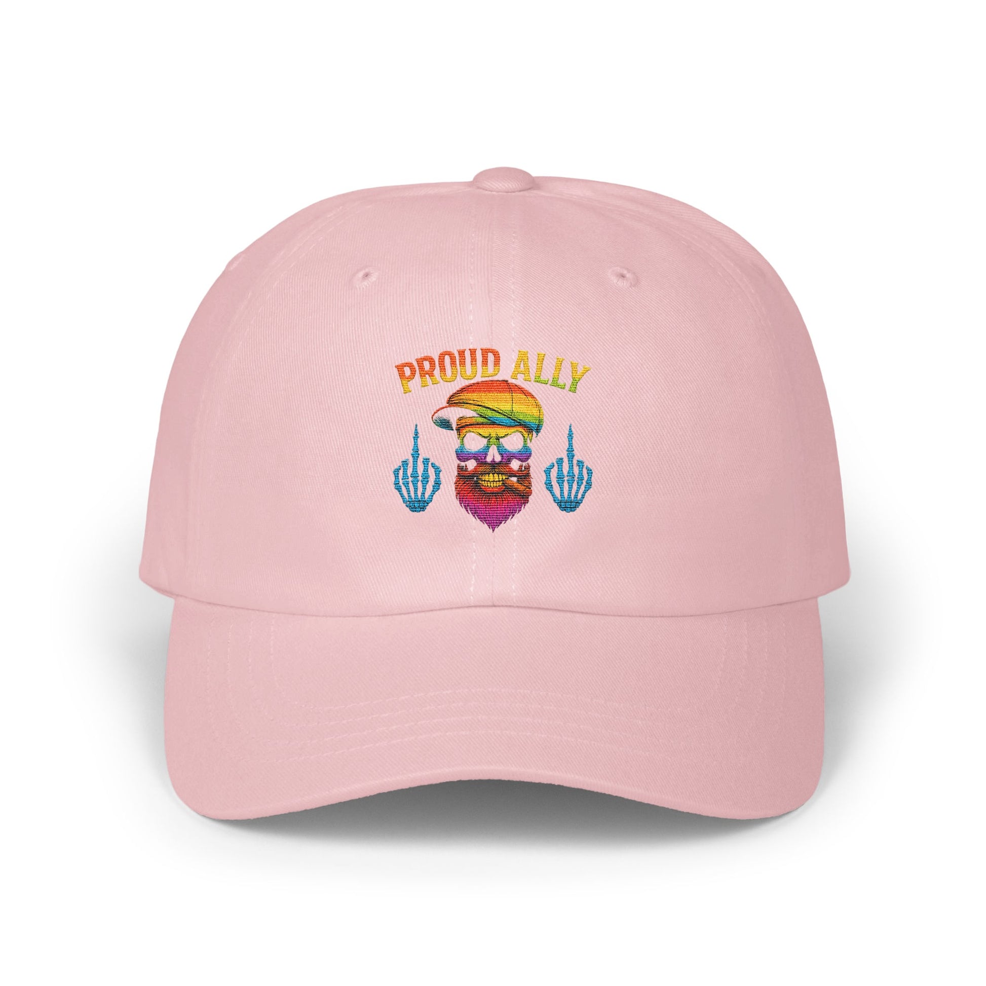 Proud Ally Skull and Rainbow Pink Cap product