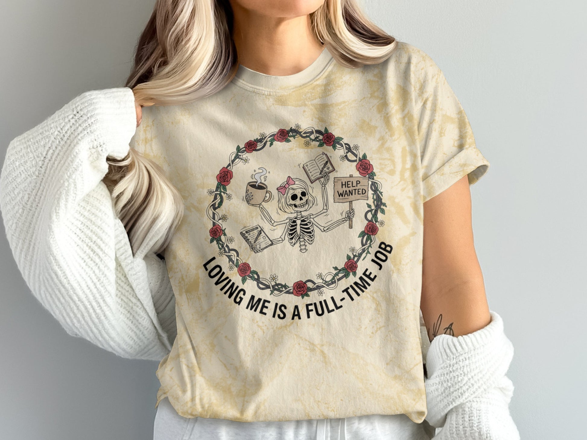 Loving Me Is A Full-Time Job Halloween Skeleton Tee