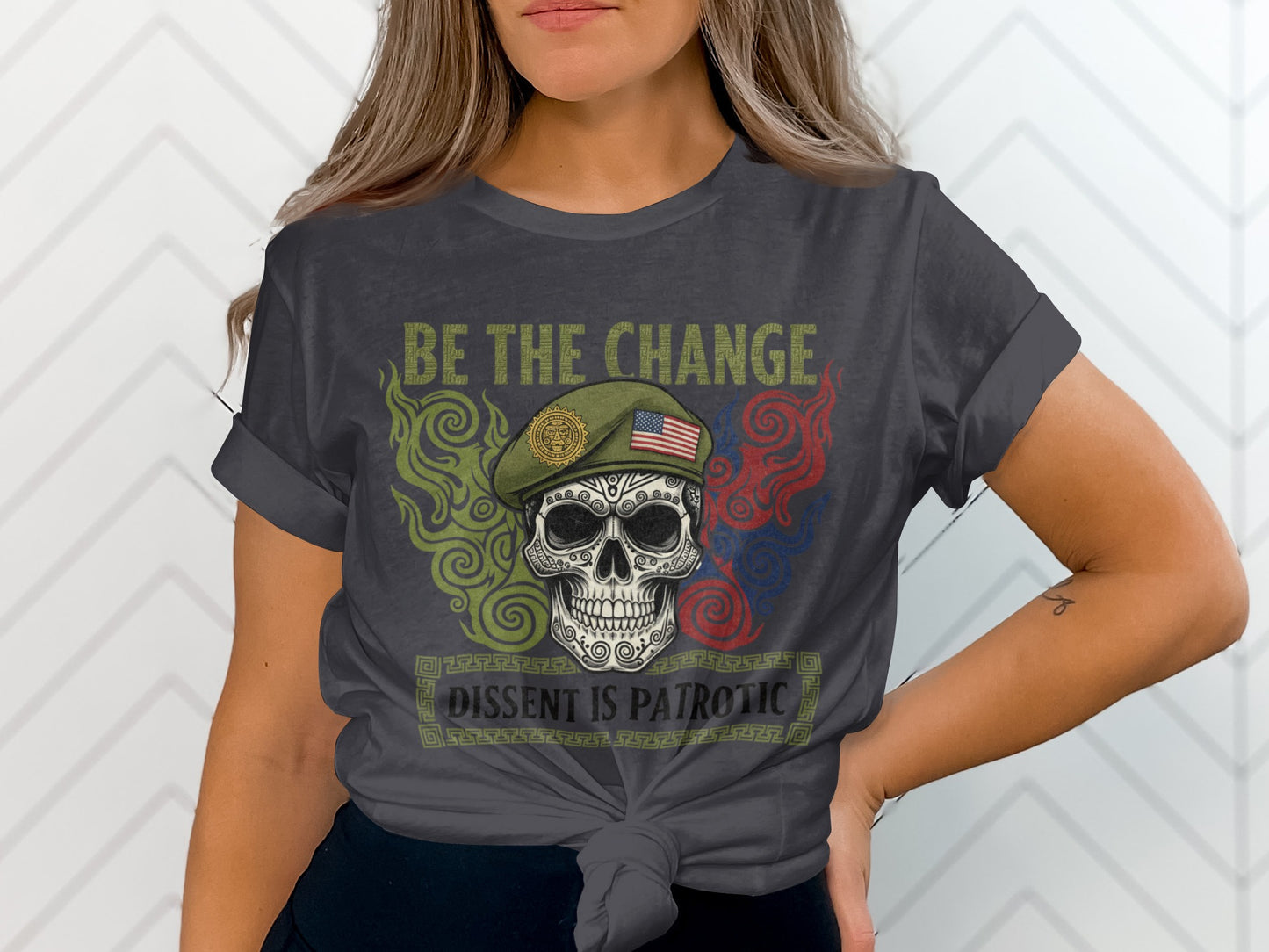 Be The Change Dissent Is Patriotic graphic tee product