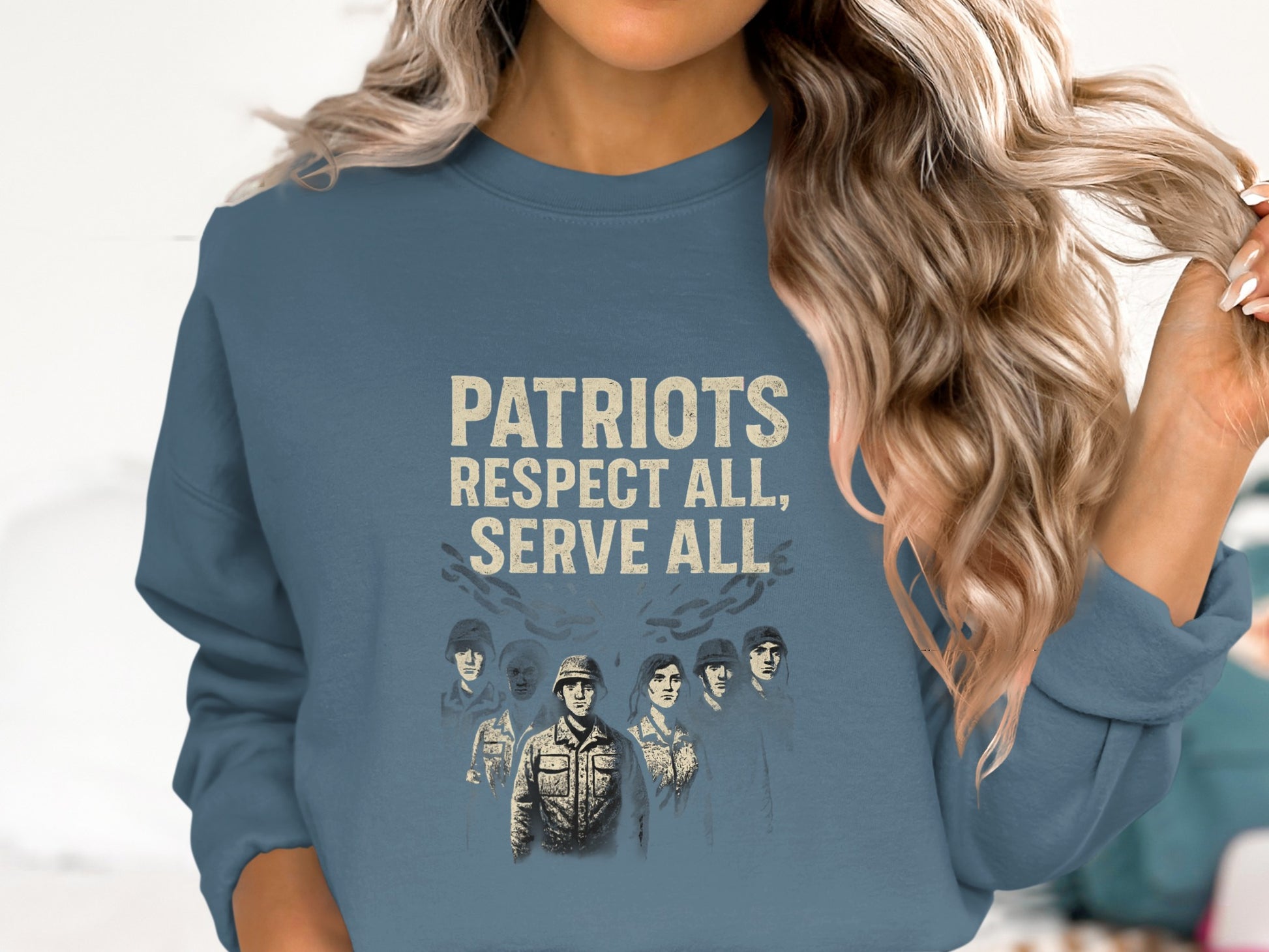Patriots Respect All Serve All Statement Sweatshirt