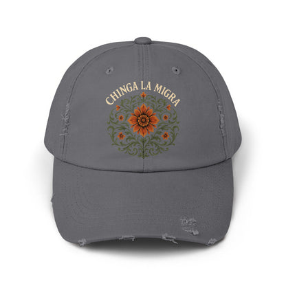 Chinga La Migra Floral Design Embroidered Hat product