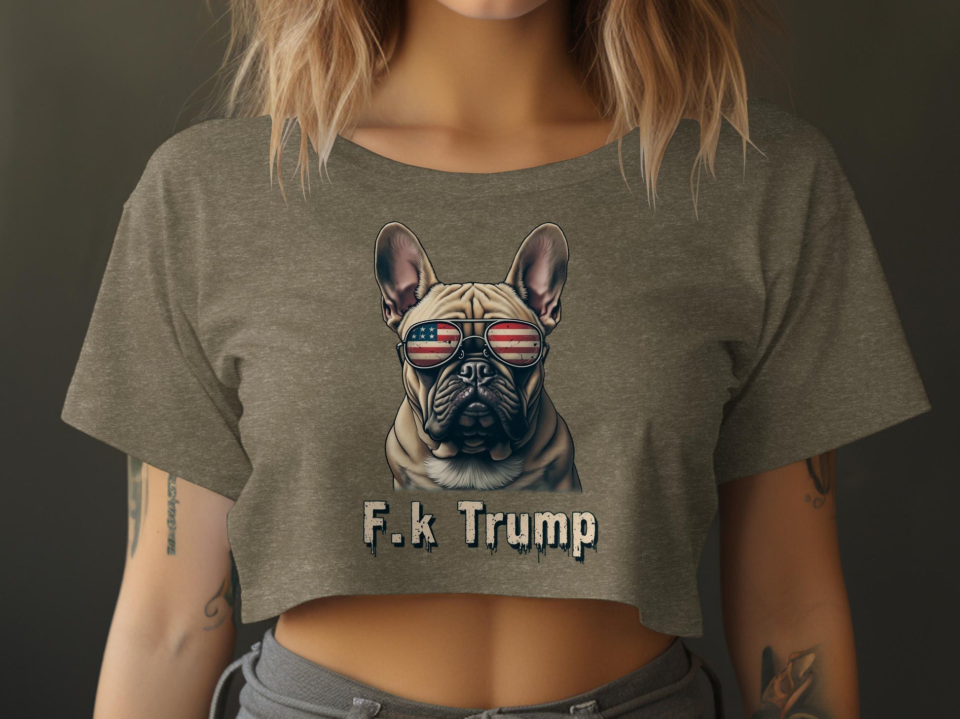 Bold Bulldog F.k Trump Graphic Crop Top product type