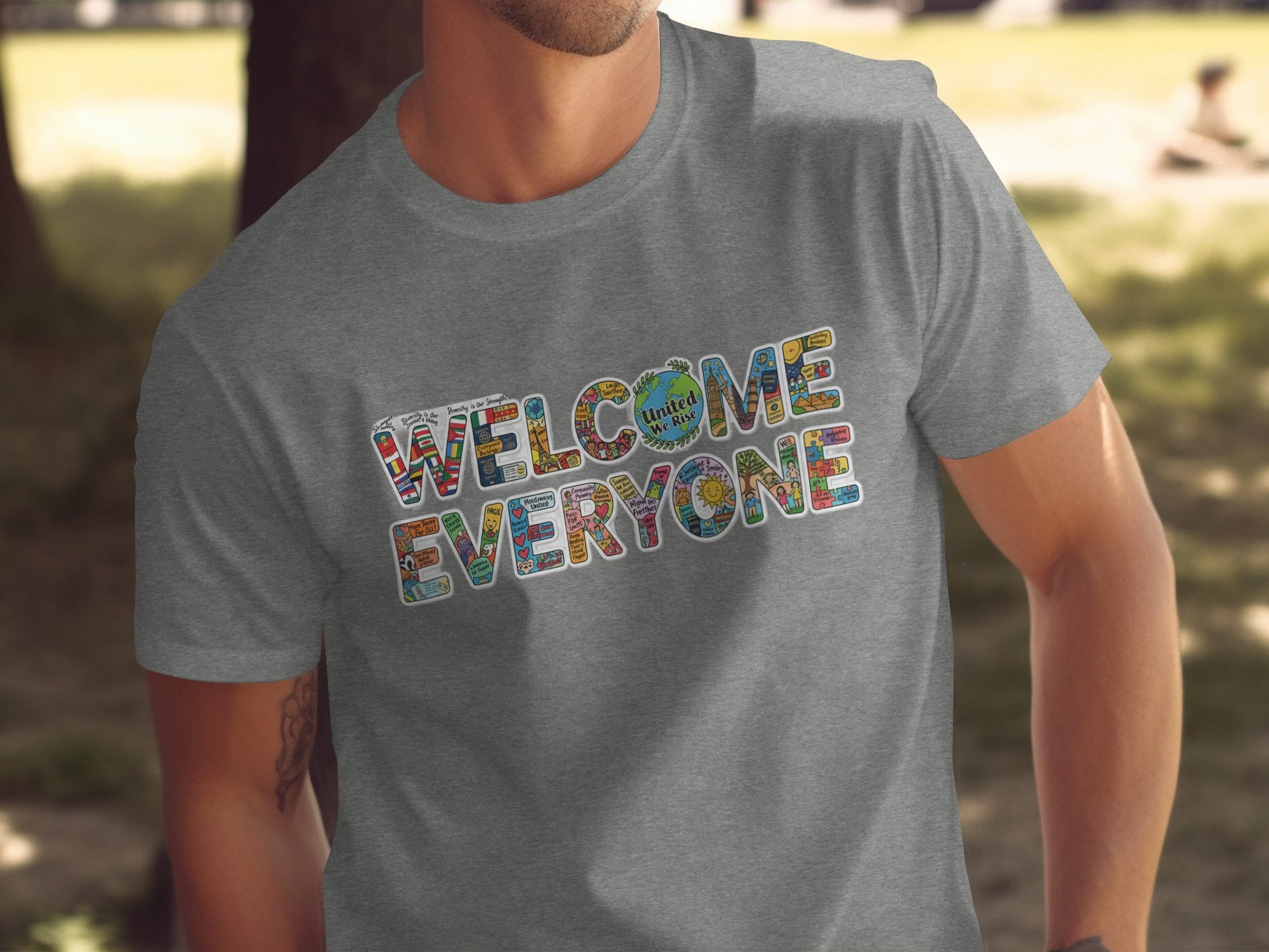 Welcome Everyone Colorful Graphic T-Shirt