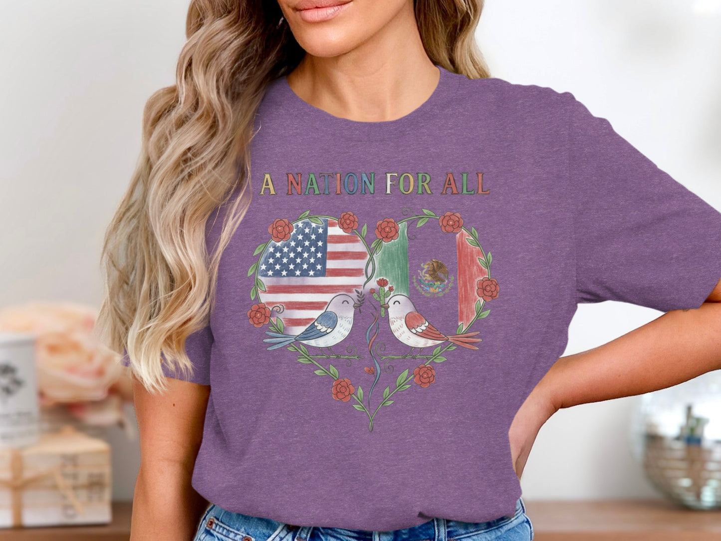 A Nation For All Birds Heart Flag T-Shirt product type