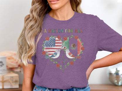 A Nation For All Birds Heart Flag T-Shirt product type