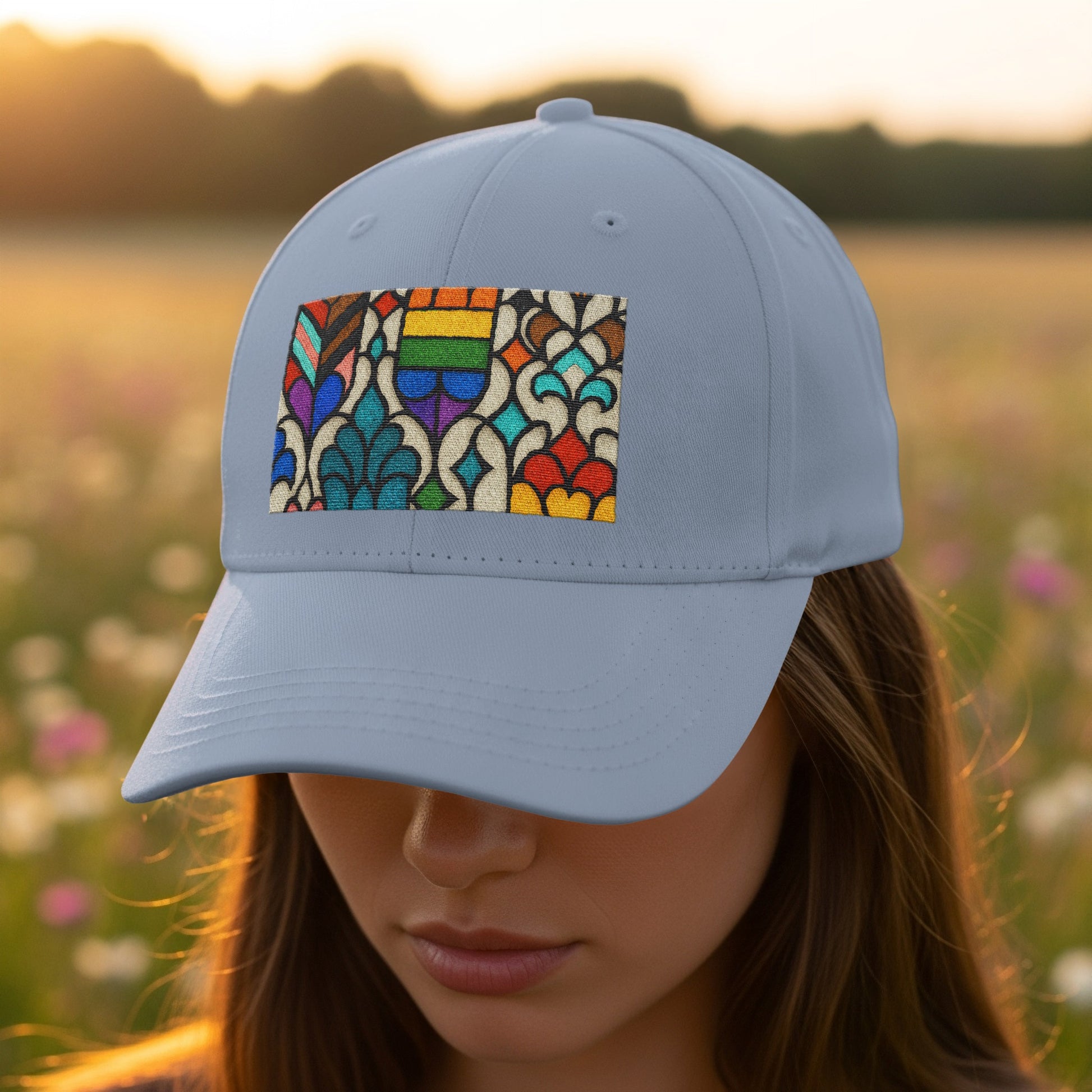 Colorful Stained Glass Patterned Baseball Cap product