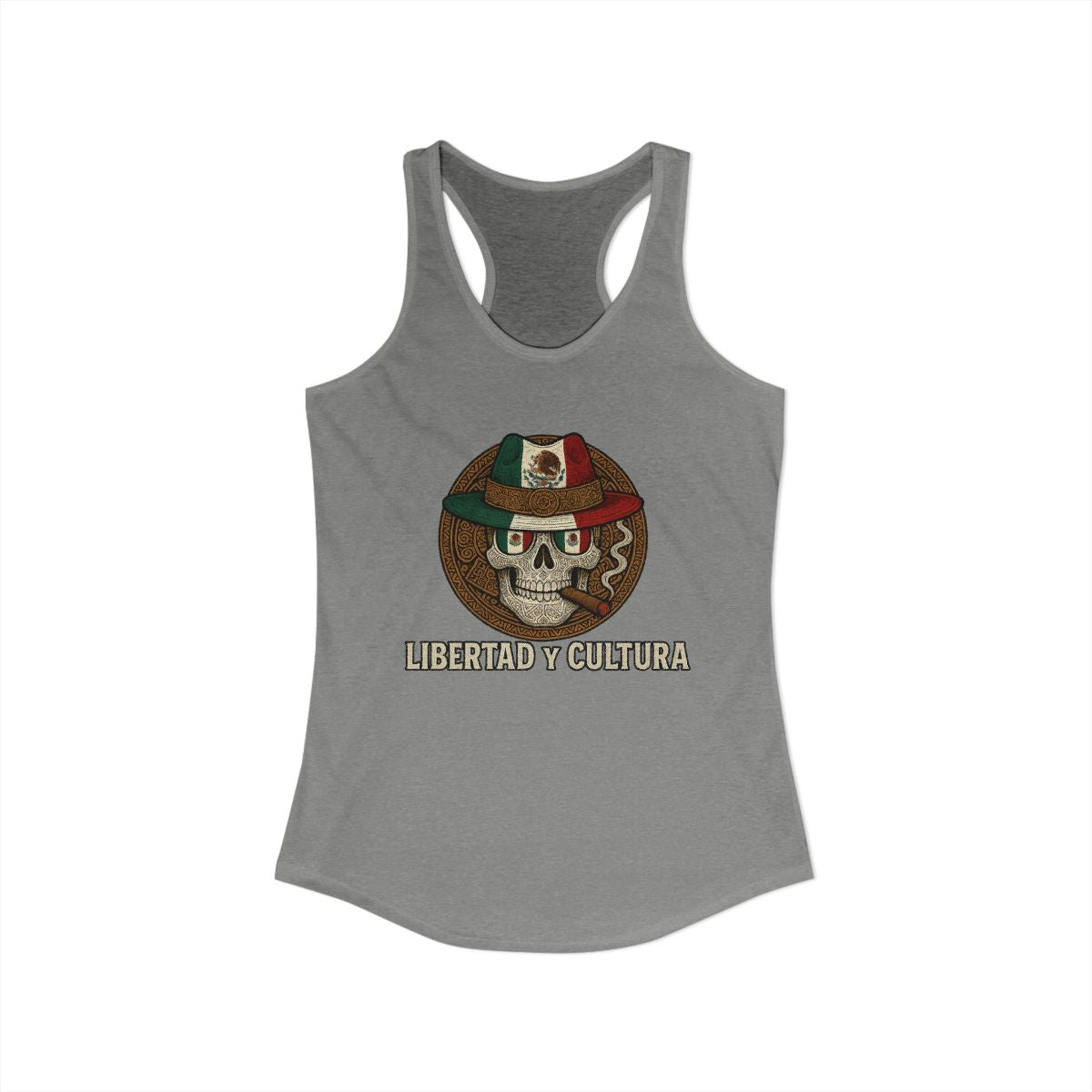 Libertad y Cultura Skull Design on Women's Tank Top