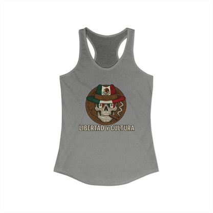 Libertad y Cultura Skull Design on Women's Tank Top