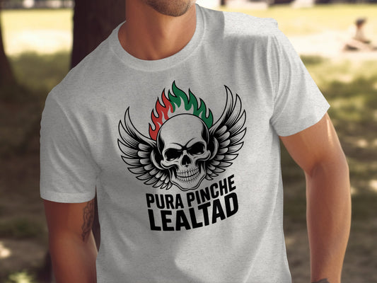 Skull with Flames and Wings Graphic T-Shirt product