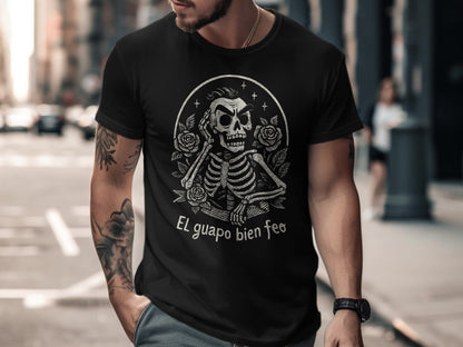 El Guapo Bien Feo Skull and Roses Graphic T-Shirt