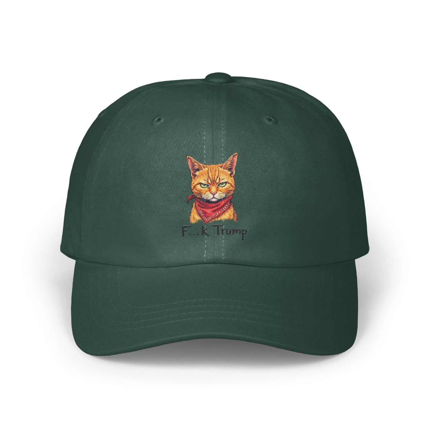 Cat with Red Scarf and Text Green Hat product