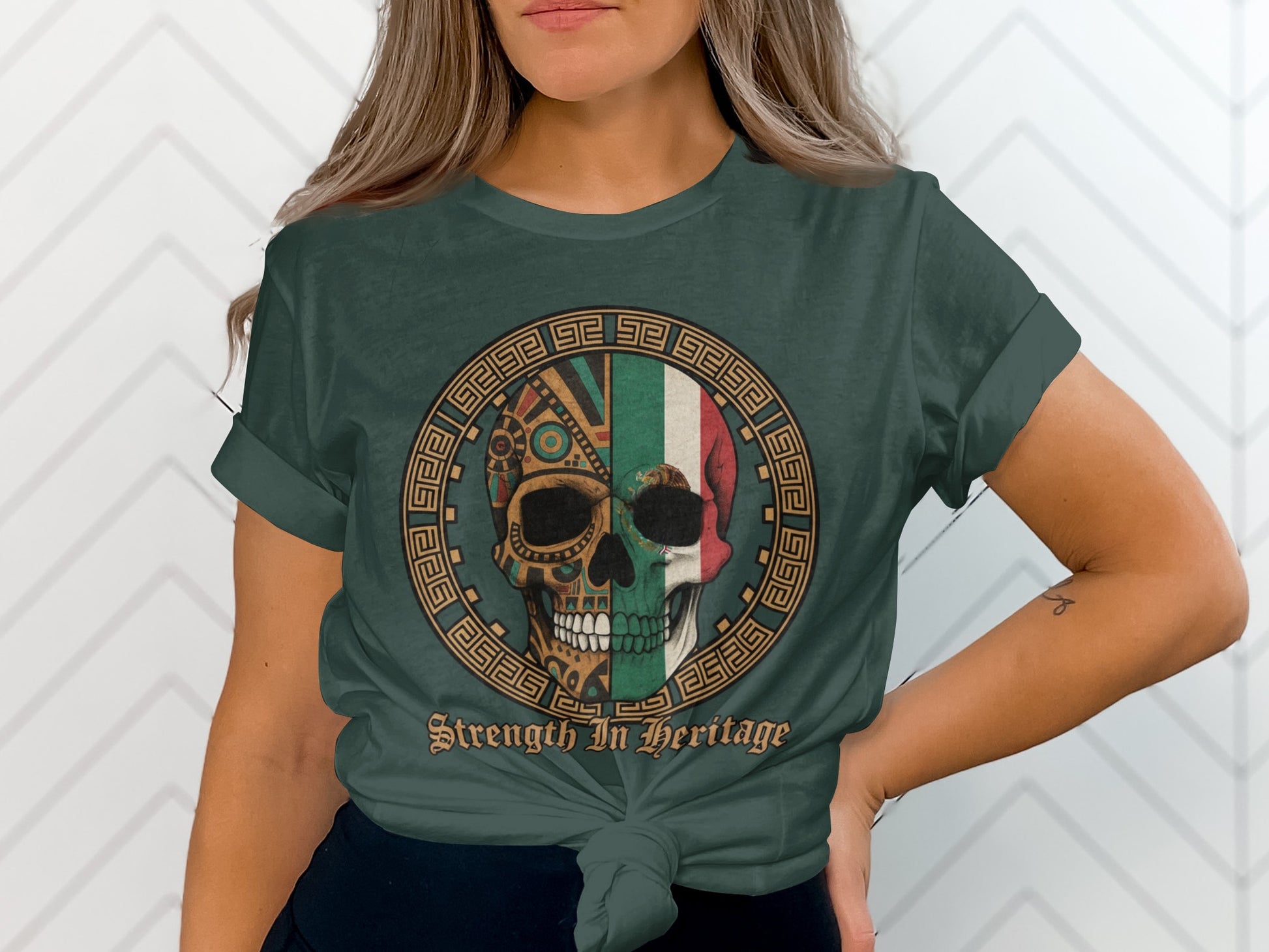 Strength In Heritage Skull Graphic T-Shirt