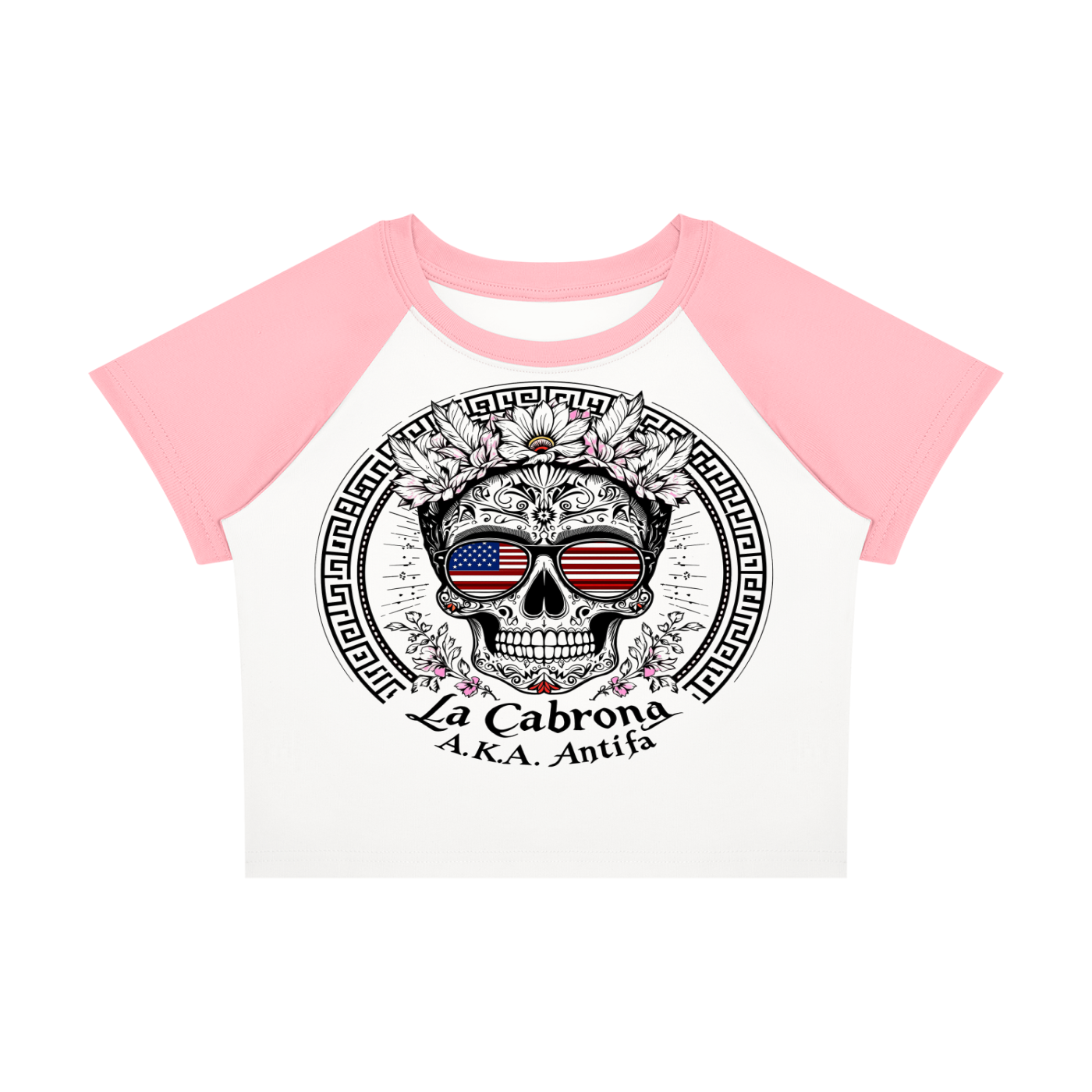 Antifa Funny Crop Tee Women’s Raglan Color Block Baby T-Shirt