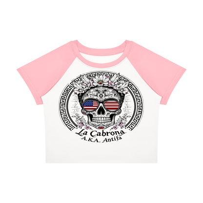 Antifa Funny Crop Tee Women’s Raglan Color Block Baby T-Shirt