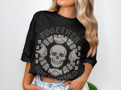 Together Not Divided Skull Print Crewneck Shirt