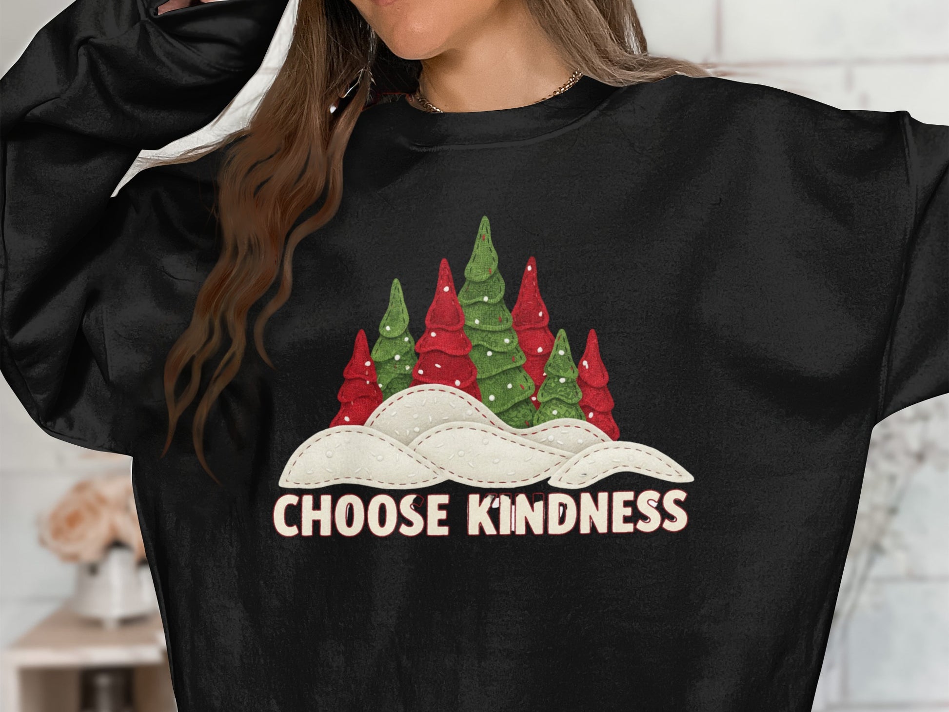 Choose Kindness Christmas Trees Sweatshirt