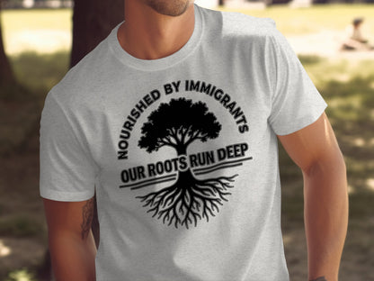 Nourished By Immigrants Our Roots Run Deep T-shirt