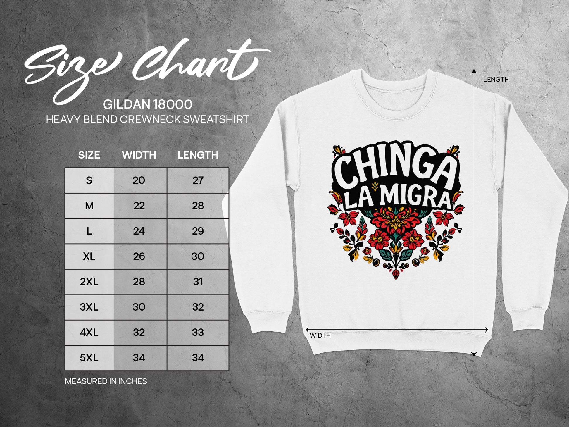 Chinga La Migra White Crewneck Sweatshirt product