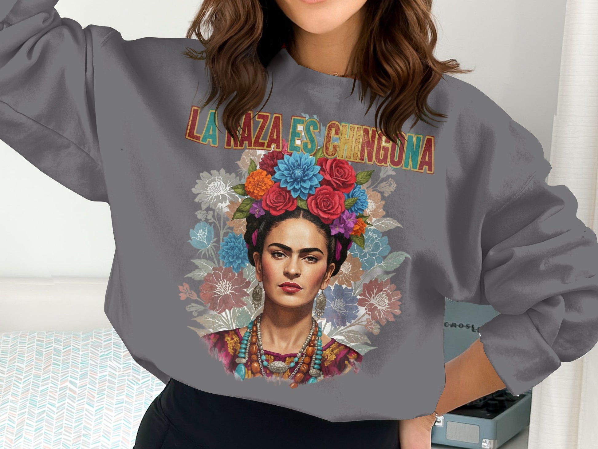 La Raza Es Chingona Frida Kahlo Sweatshirt