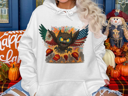 Colorful Winged Creature Digital Print Hoodie product