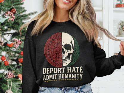 Deport Hate Admit Humanity Skull Sweatshirt Product