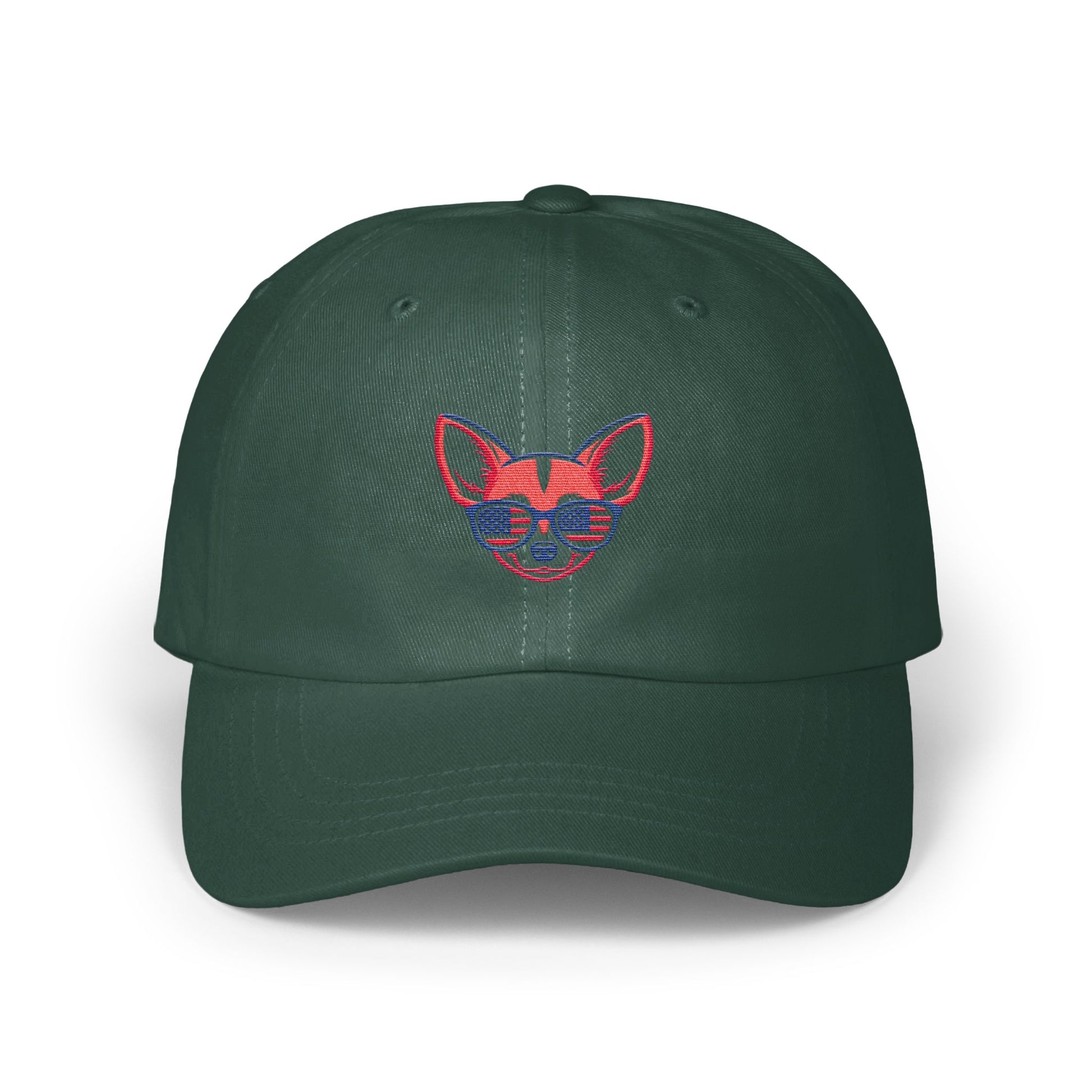 Stylish Animal Face Embroidered Green Cap Hat product type